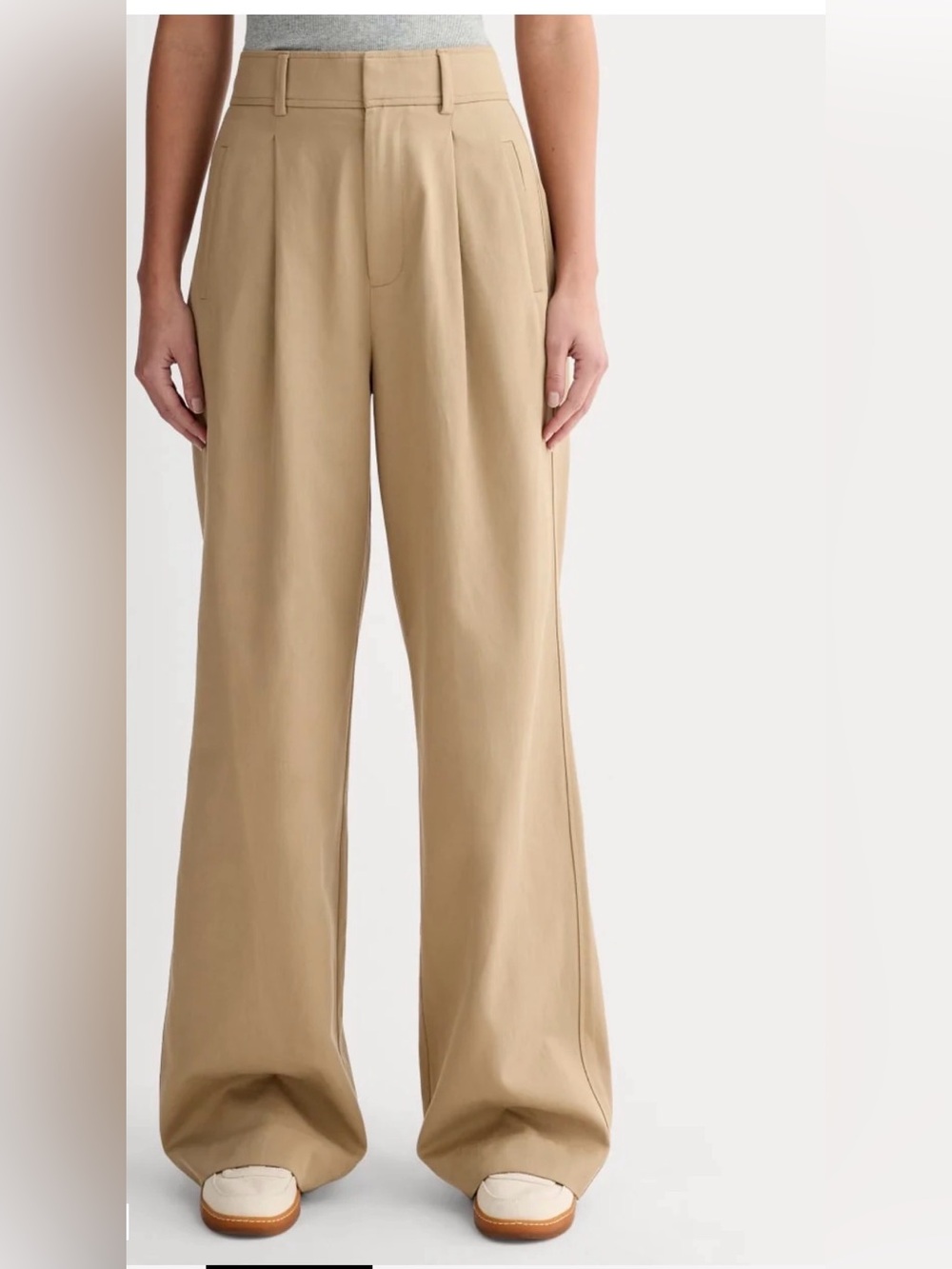 Everlane The Draper Pleated Pant in Buttersmooth in Ash Brown , size 4Short